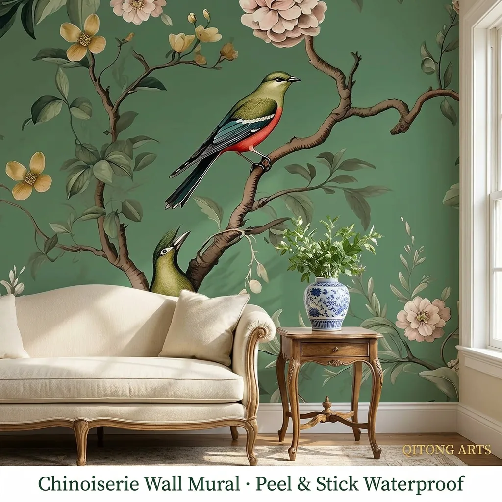 Interior designer presenting custom wall art to client